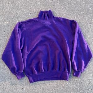 Vintage 90s Russel athletic x LLbean mockneck crewneck sweatshirt fleece USA
